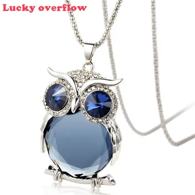 

Women Sweater Chain Necklace Owl Design Rhinestones Crystal Pendant Necklaces Jewelry Clothing Accessories Drop Shipping