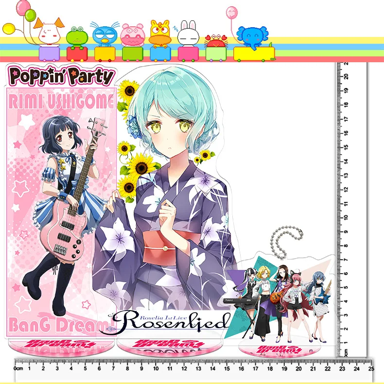15pcs Different Style 9cm BanG Dream! Anime Action Figure Toy Acrylic Keychain Decorative Ornaments