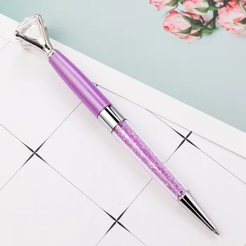 

Smooth Rotate Ballpoint Pen Multicolor Black Ink School Metal Stationery Unique Business Big Diamond Simple Gifts Office