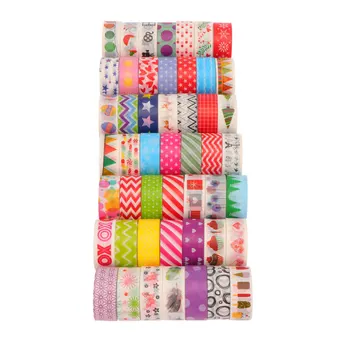 

50 Rolls Washi Paper Tapes Cute Pattern Adhesive Stickers DIY Gift Packaging Band Decorative Tape Random Pattern
