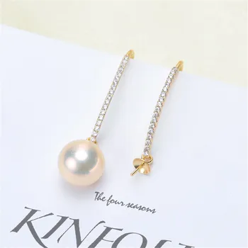 

NEW ARRIVAL 925 Sterling Silver Earrings Mountings Findings Settings Jewelry Parts Fittings Accessories for Pearls Beads Stones