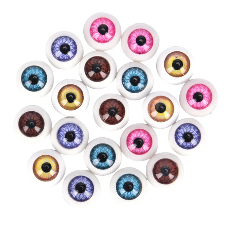 10pcs(5pairs) Mix Color 12mm Doll Eyeballs Half Round Acrylic Eyes for DIY Doll Bear Crafts Plastic Doll EyeBall Doll Toy Parts
