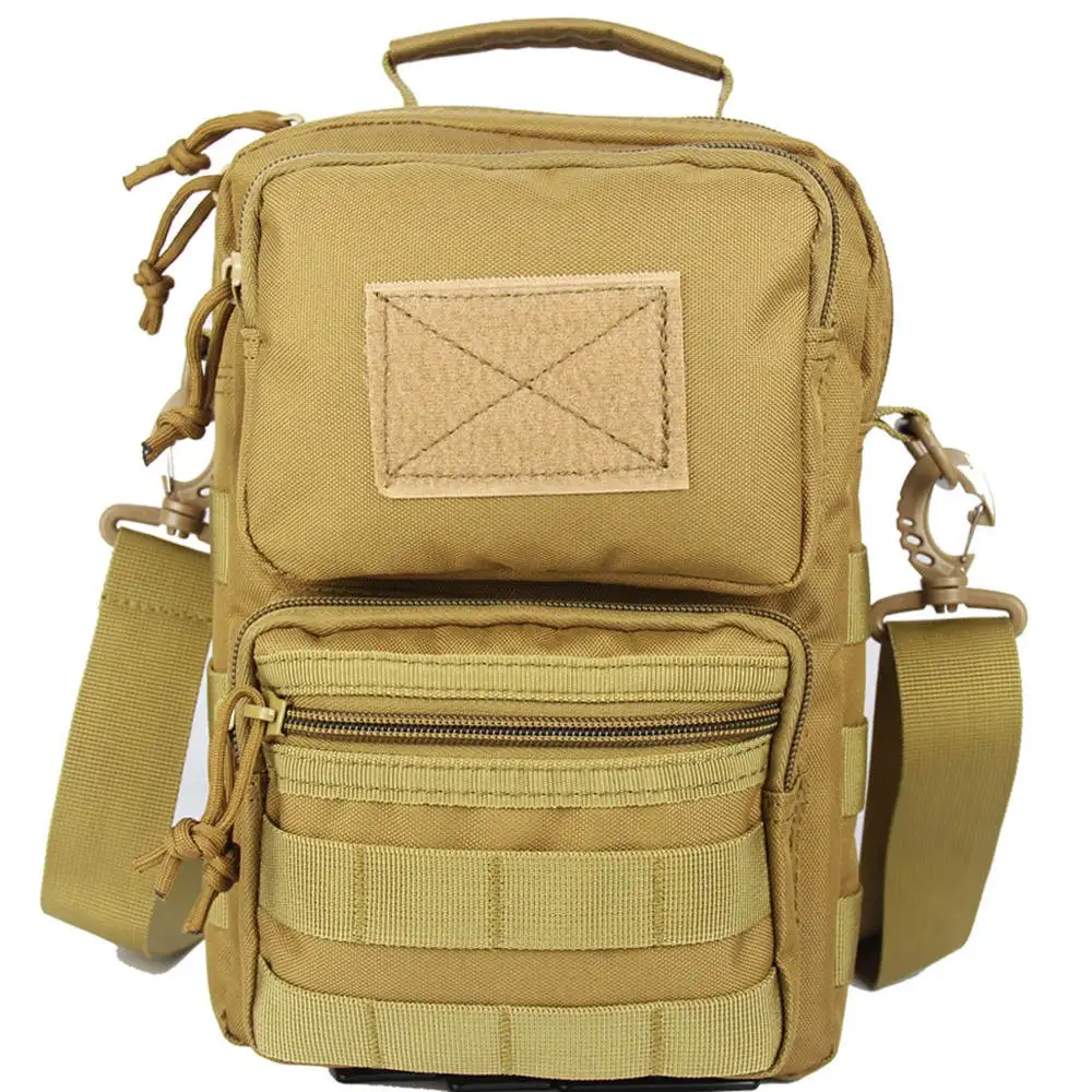 Тактическая сумка на плечо 600D военный EDC чехол Портативный чехол для телефона кобура Сумка через плечо для отдыха на природе Охота сумки-мессенджеры - Цвет: Tan