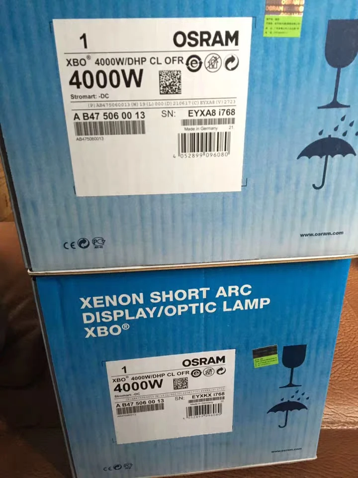 XBO4000W XBO 4000 W/20C/23B Оригинальная Лампа для проектора, ксеноновая лампа, гарантия времени 1000H