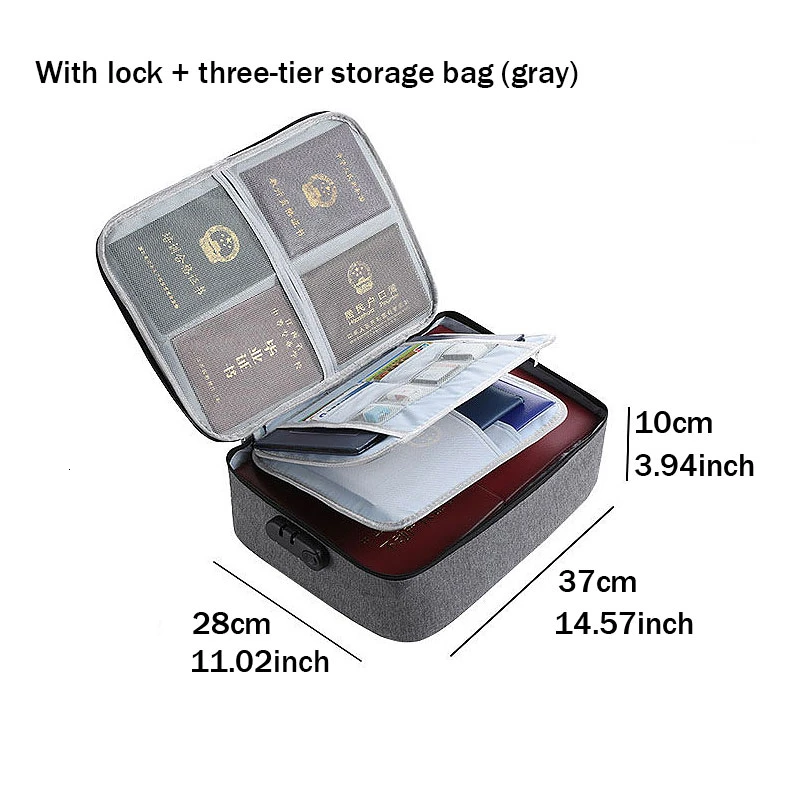 Waterproof Cationic Travel Bag Multi-layer Documents Organizer Handbag Outdoor Portable Large Capacity Zipper Storage Bag - Цвет: F