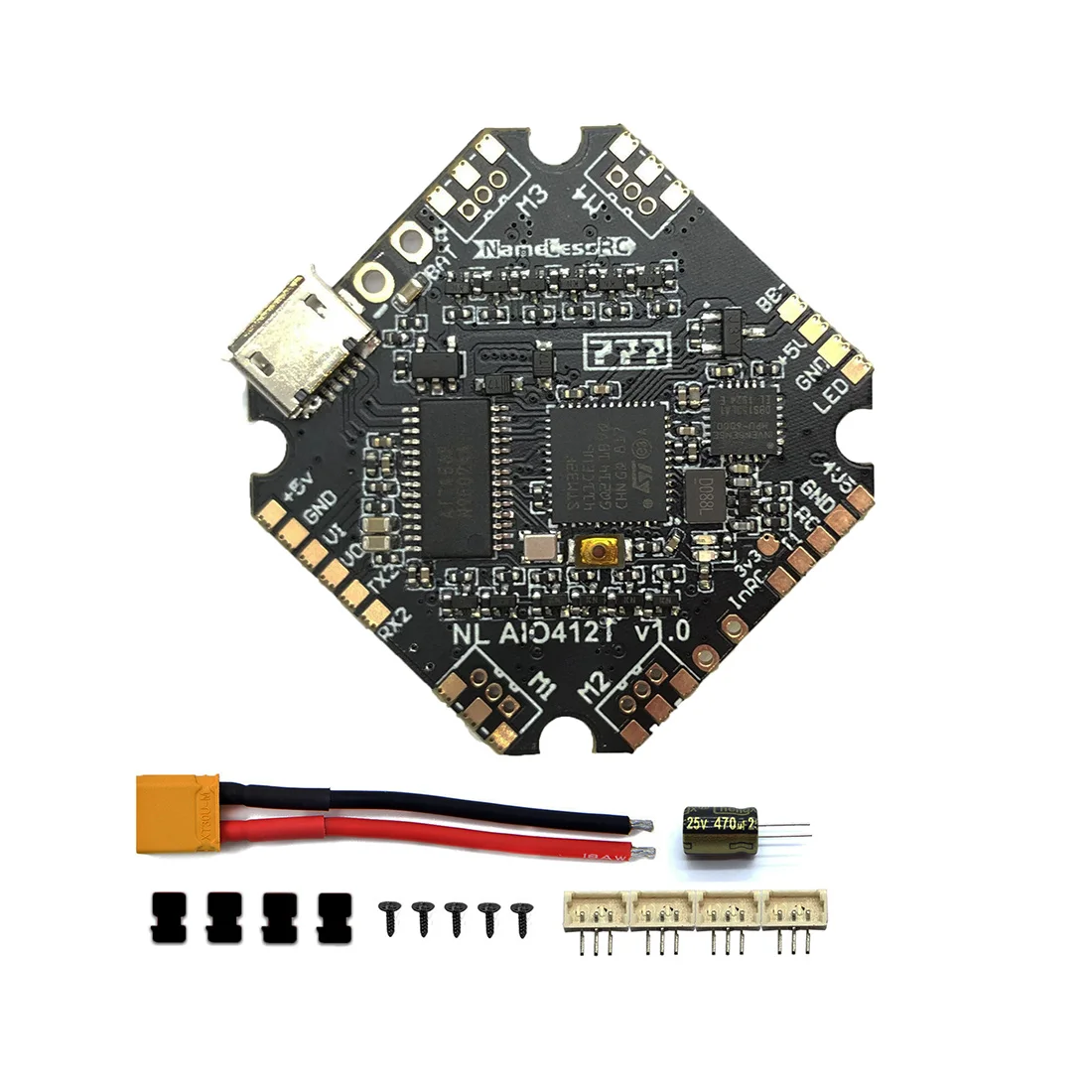 Контроллер полета FullSpeed NameLessRC AIO412T F4 AIO f411+ 12A ESC 2 4S HV DShot600 для BETAFPV дрона Diatone 65 100 мм