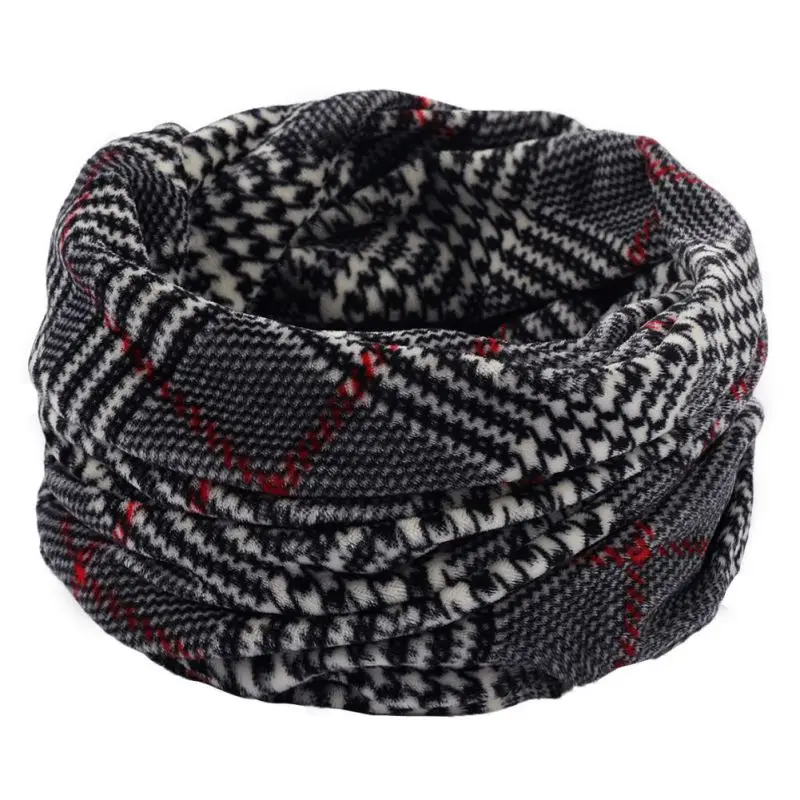 Мягкие вязаные шарфы для шеи теплые зимние спортивные ветрозащитные тепловые петли шарф толстый бесконечный шарф - Цвет: A1