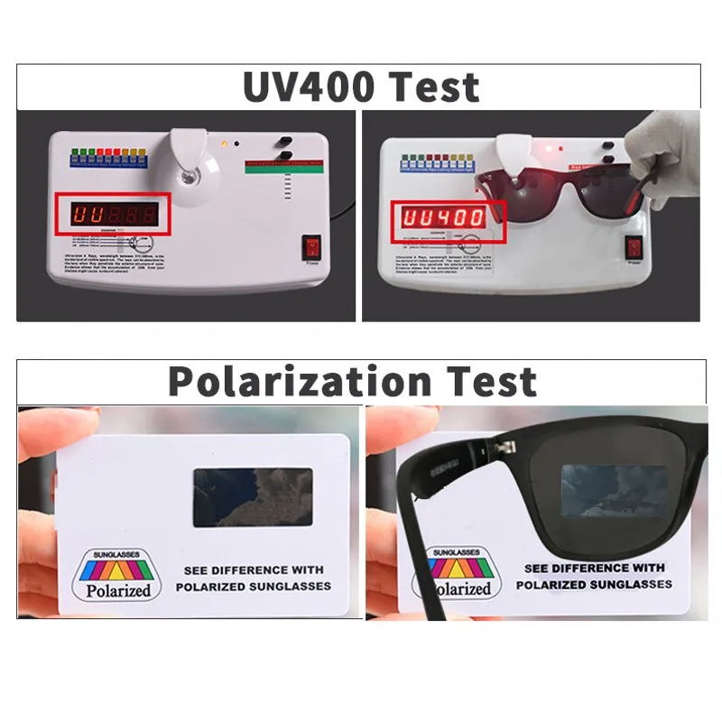 FRIDA Men Driving HD Polarized Square Frame Sun Glasses Male Goggle UV400