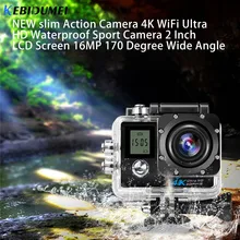 Kebidumei Ультра HD 4K 60fps экшн-камера 60M Водонепроницаемая Спортивная камера 2,0 'экран Спортивная камера 1080p Go Extreme Pro камера подарок