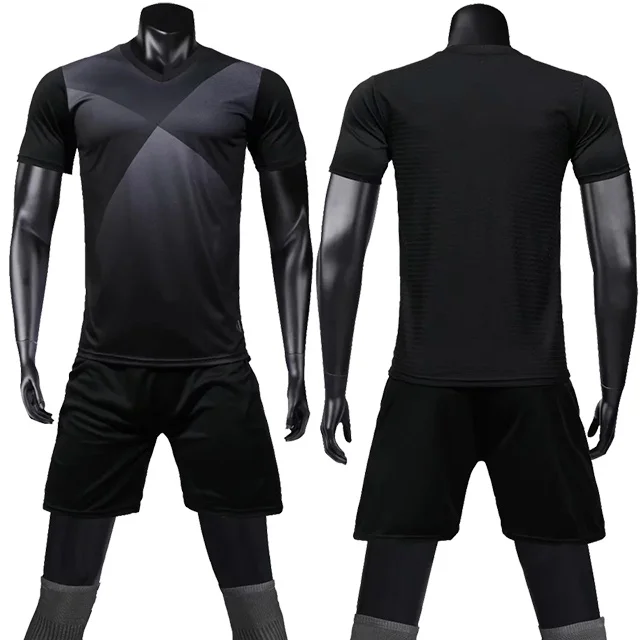 Высокое качество, футбольный тренировочный костюм, футбольная Джерси, Настраиваемые футбольные майки для взрослых, спортивный комплект, форма для ног, футбольные майки - Цвет: Черный