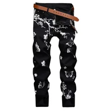 KIOVNO, мужские обтягивающие повседневные джинсовые брюки, модные джинсы с рисунком, для бега, для ночного клуба, уличная одежда для мужчин, размер 30-40