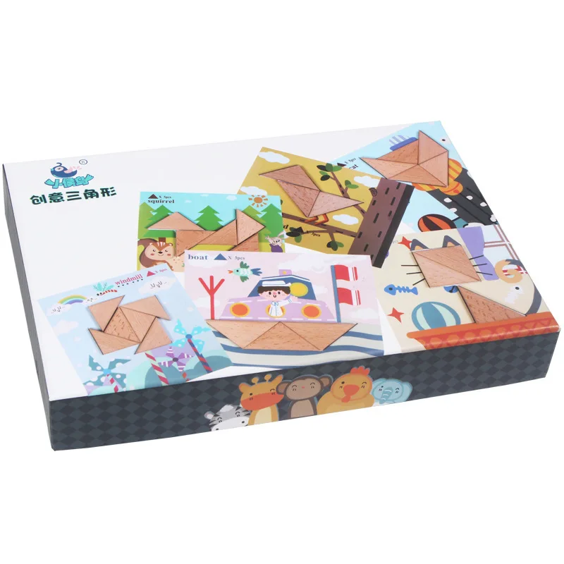 

Wooden Creative Triangular Eight Tangram Children Mental Development Educational Toy Parent And Child Interactive Jigsaw Puzzle