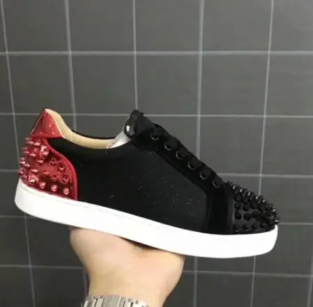 2023 Beertola Studded Patent Leather Loafers Casual Spikes Shoes Men Flats Sneakers Leisure Big Size Mixed Colors Black Red 4