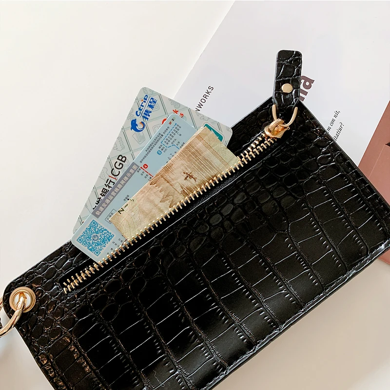 Luxury Universal Crocodile Leather Phone Bag For Samsung/iPhone/Xiaomi Wallet Case Women Crossbody Bag Cover Phone Pouch Pocket