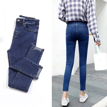 

2020 New High Elastic Skinny Pencil Jeans Stretch Black Jeans Spring Vintage High Waist Autumn Denim Spring Pants Jeans K3