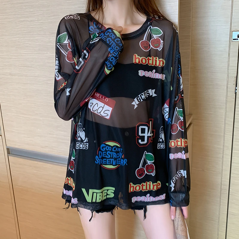 fishnet top under t shirt