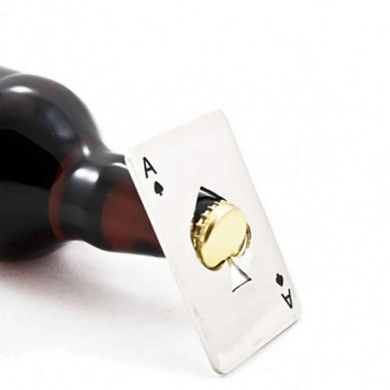 ABUI-игральная карта Ace of Spades Poker Bar инструмент Сода из нержавеющей стали украсть открывалка для пивных бутылок