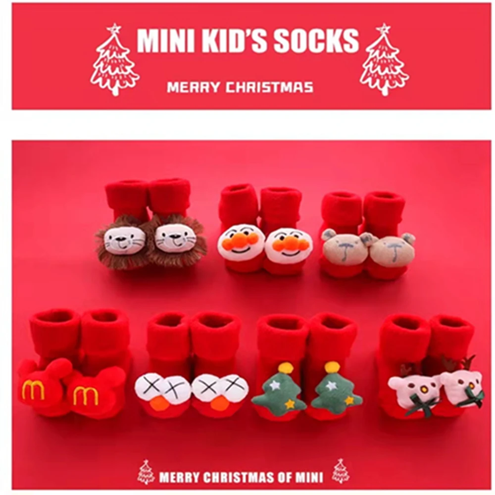 

Kids Children's Socks for Girls Boys Thicken Print Cotton Toddlers Baby Christmas Socks for Newborns Infant Short Socks Clothing