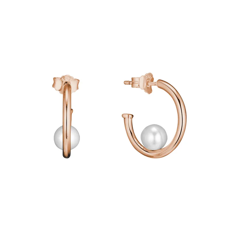Современные жемчужные серьги-кольца из культивированного жемчуга, ювелирные изделия из стерлингового серебра для женщин, модные ювелирные изделия, вечерние серьги