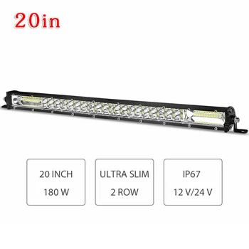 

Parts LED Light Bar Car Auto 12V Shockproof Truck Slim Dual Row Fog Lamp