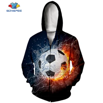 

SONSPEE Unisex Fashion Casual Streetwear Sweatshirt Zip Hoody top Football 3D Print Harajuku Men Zipper Hoodie Clothing t492