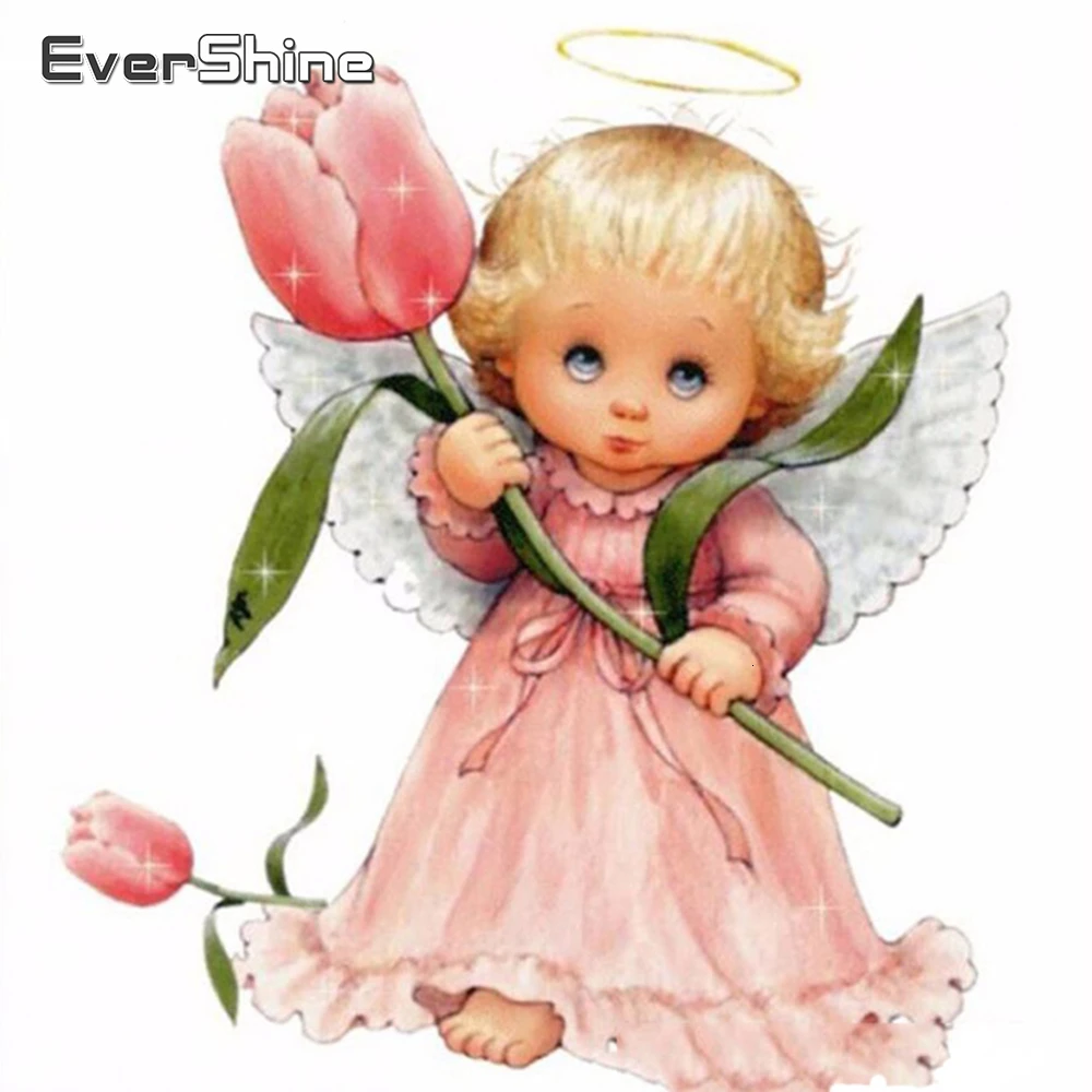 EverShine DIY 5D Angel Diamond Painting Full Square Cross Stitch Embroidery Religion Bead Picture Kit Home Decoration | Дом и сад