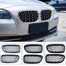 Для BMW 5 серии F10 2010- автомобильные аксессуары Передняя средняя решетка гриль Замена декоративная накладка 2 шт