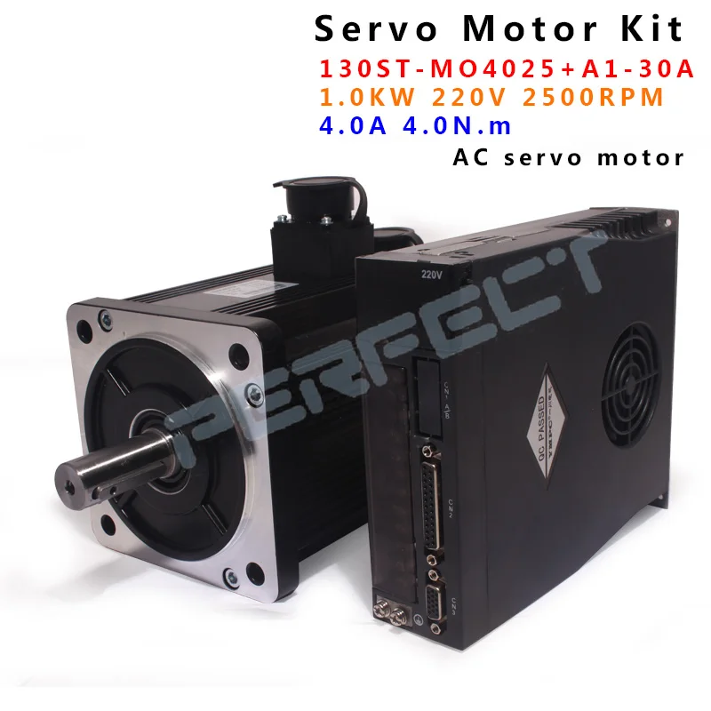 130ST-M04025 220V 1KW серводвигатель переменного тока 1000W 2500 об/мин 4N. M. Однофазный привод переменного тока, постоянный магнит, совпадающий драйвер A1-30A