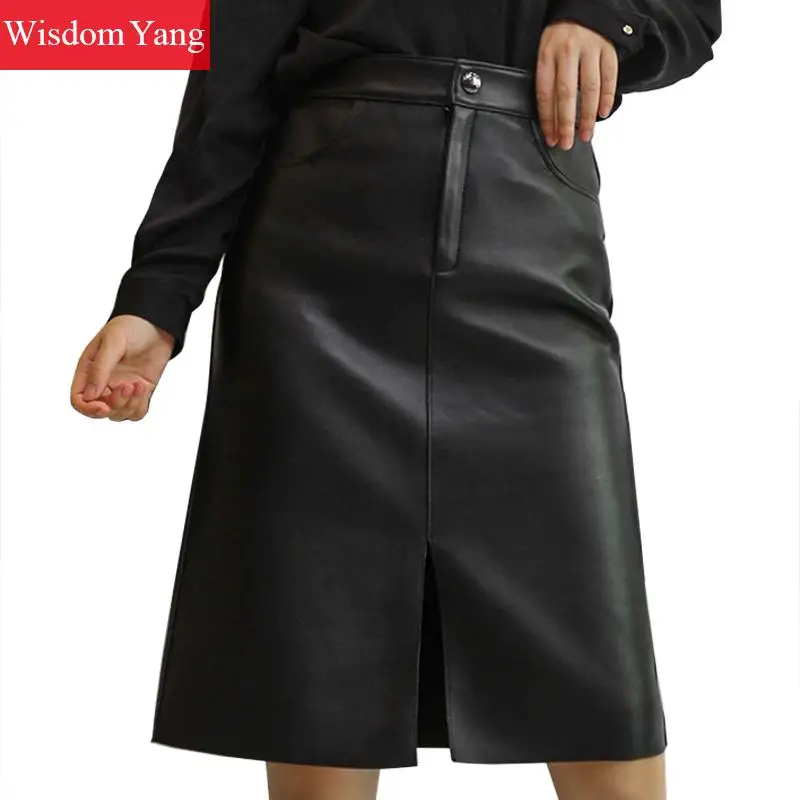 Herfst Zwarte Rokken Vrouwen Lange Schapenvacht Lederen Wrap Rok Hoge Taille Midi Potlood Rokken Koreaanse Sexy Dames Kleding Herfst Zwarte Rokken Vrouwen Lange Schapenvacht Lederen Wrap Rok Hoge Taille Midi Potlood Rokken Koreaanse Sexy Dames Kleding