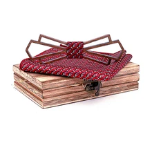 Деревянный галстук-бабочка ручной работы из бамбукового дерева шарф тренд галстук комплект в подарочной коробке Свадебные взрывы бутик черный орех галстук-бабочка