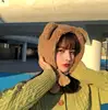 Winter Cute Bear Ears Warm Hat Women Beanies Windproof Cap Student Women Add Wool Cap Female Hat Present 3