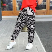 Новинка года; Стильные Детские расклешенные брюки-фонарики противомоскитные штаны брюки кондиционера тонкие брюки для танцев Bourette