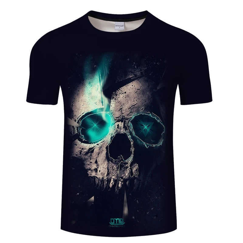 

3D Skull Tshirt Men Summer Short Sleeve O Neck Hip Hop Streetwear 3D Printed T shirts Casual Harajuku Tops Tees Skull T shirts
