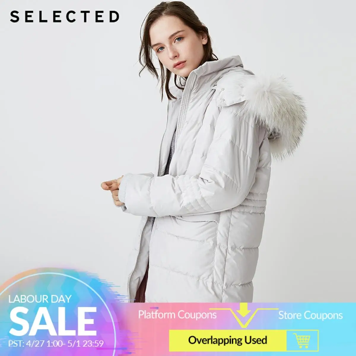 

SELECTED Winter Women's Solid Color Outwear Braid Hair Hooded Loose Down Jacket Coat S | 418412552