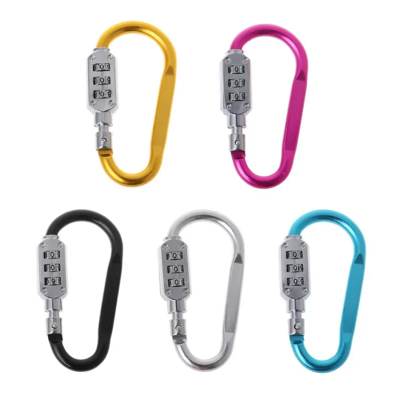

1pc travel smart combination lock Bottle Hook Buckle 1 pc Alloy Carabiner Hanging Code Chain Camping Hiking Padlock Au20 19