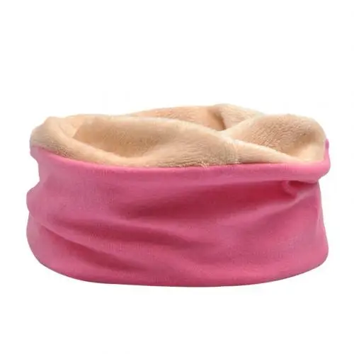 Rose Red With Plush Повседневный однотонный цветной хвост Beanie шарф для мужчин и женщин двухслойная шапка мешковатая шапка - Цвет: Rose Red With Plush