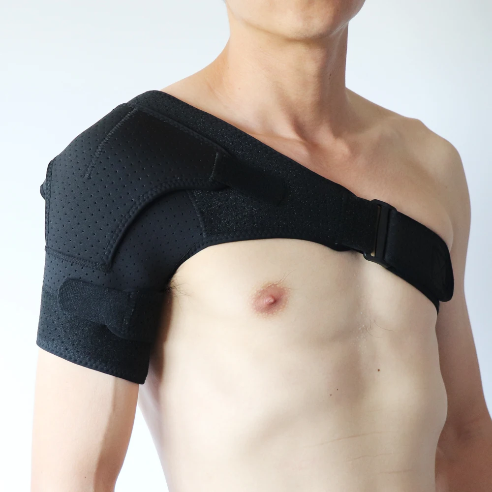 10pcs Enhanced Adjustable Shoulder Brace for Sports Protector Breathable Shoulder Pain Support Belt Black Left Right wholesales