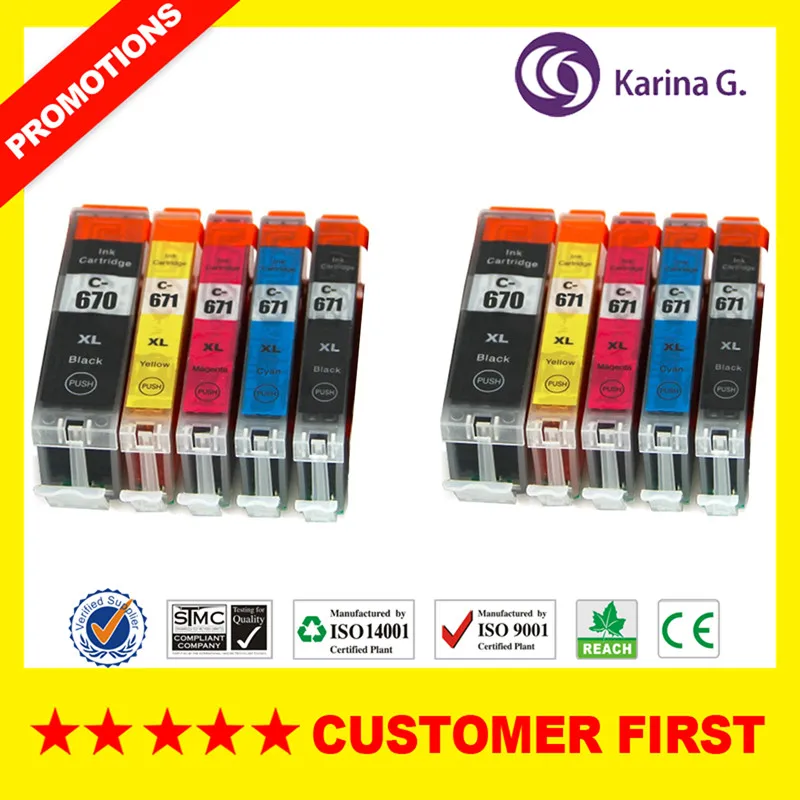 Совместимость для PGI670 CLI671 PGI 670 чернильный картридж принтера Canon PIXMA MG5760 MG5765 MG5766
