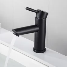 HOTBEST Bathroom Basin Faucet Stainless Steel Waterfall Basin Sink Mixer Tap Deck Mounted Bathroom Black Home Improvement