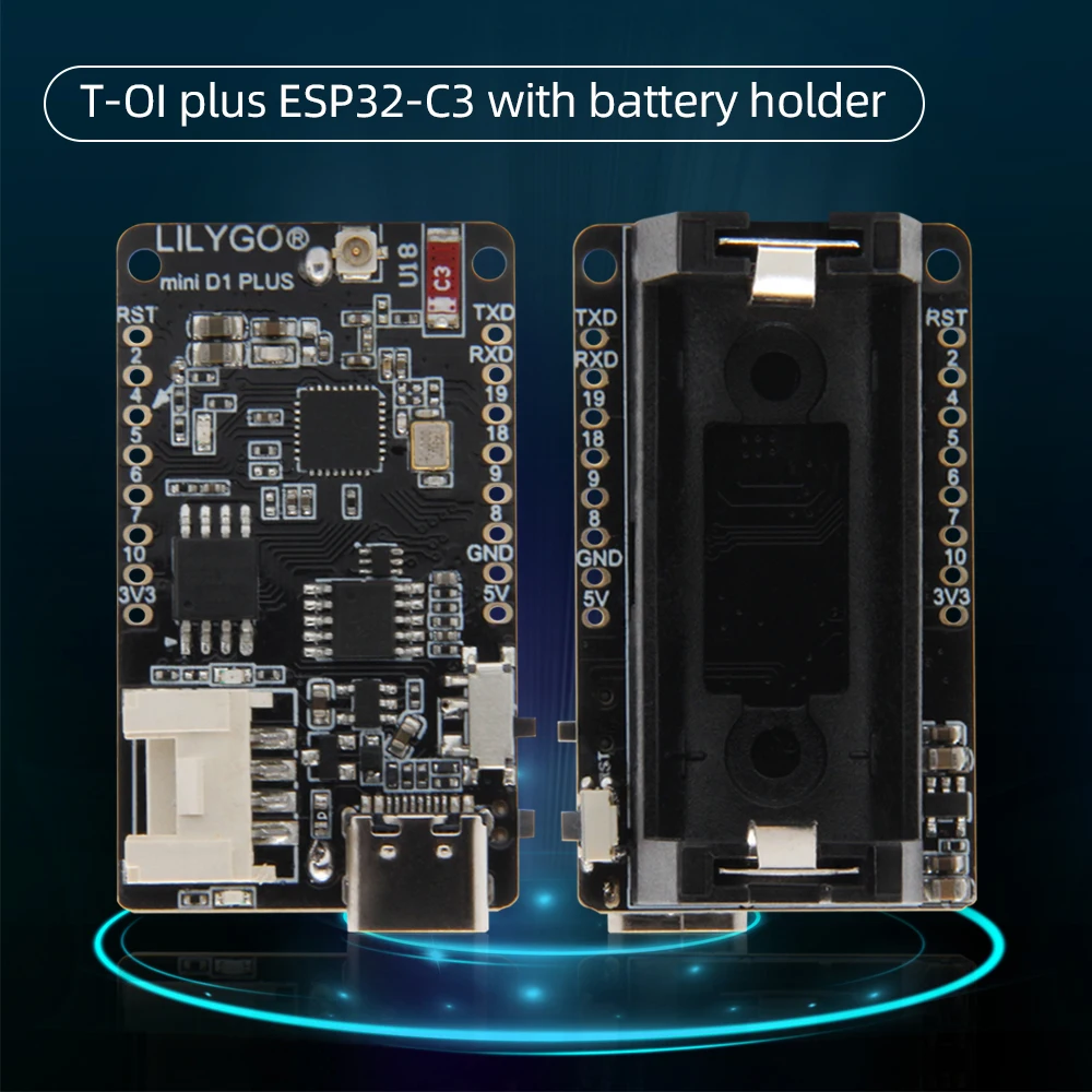 Líligo®placa de Desenvolvimento do Suporte da Bateria Ttgo T-oi Plus Risc-v Esp32-c3 Chip 16340 Recarregável Suporte Wi-fi Ble - Image 3
