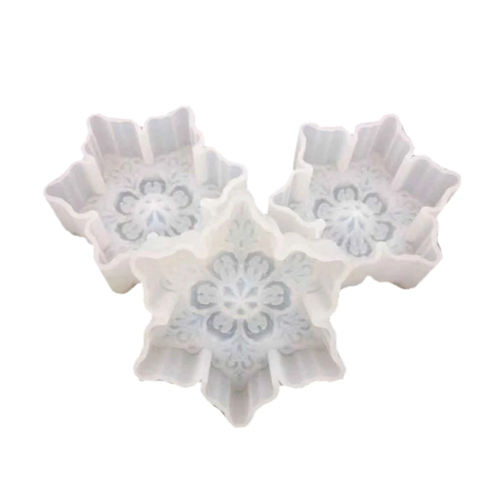

2019 New 3D Snowflake Star Silicone Mold Christmas Chocolate Soap Mould Candle Soap Base Shapes Polymer Cake Mold DIY Craft Tool