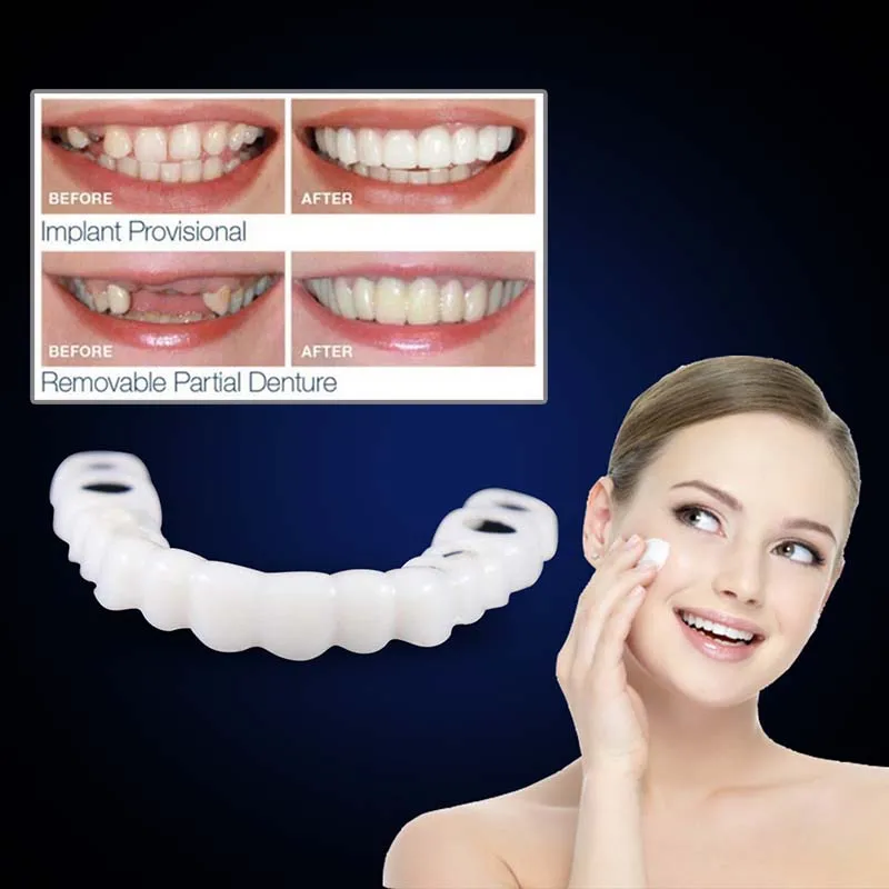 

2Pcs/Set Upper Lower Teeth Cover Teeth Whitening Braces Simulation Denture Smile Teeth Orthodontic Braces Oral Hygiene Tools