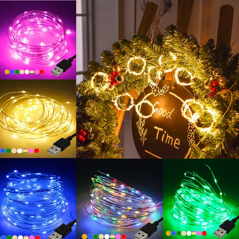 

USB LED String Lights Waterproof Fairy String Lights Outdoor Garden String Lights For Party Wedding Christmas Decoration