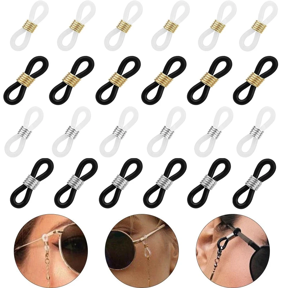 

20 Pcs Ear Hook Eyeglasses Spectacles Chain Glasses Retainer Ends Rope Sunglasses Cord Holder Strap Retainer End Loop Connector