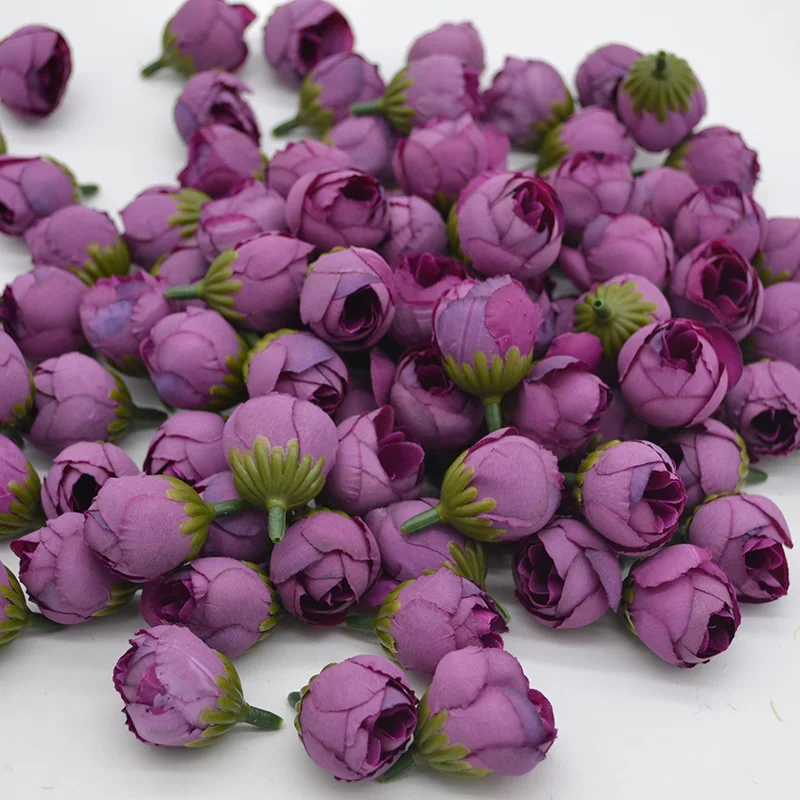 20Pcs 2.5cm Cheap Artificial Silk Rose Flower Heads Home & Living Decor DIY Wedding Party Supplies Handmade Wreath Accessories