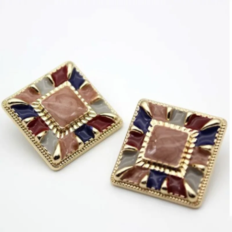 6pcs/lot Size:25mm（1&quot ) Vintage Square All-match Buttons Durable Metal Shank Button for DIY Apparel Sewing Decoration(SS-2576) | Дом и