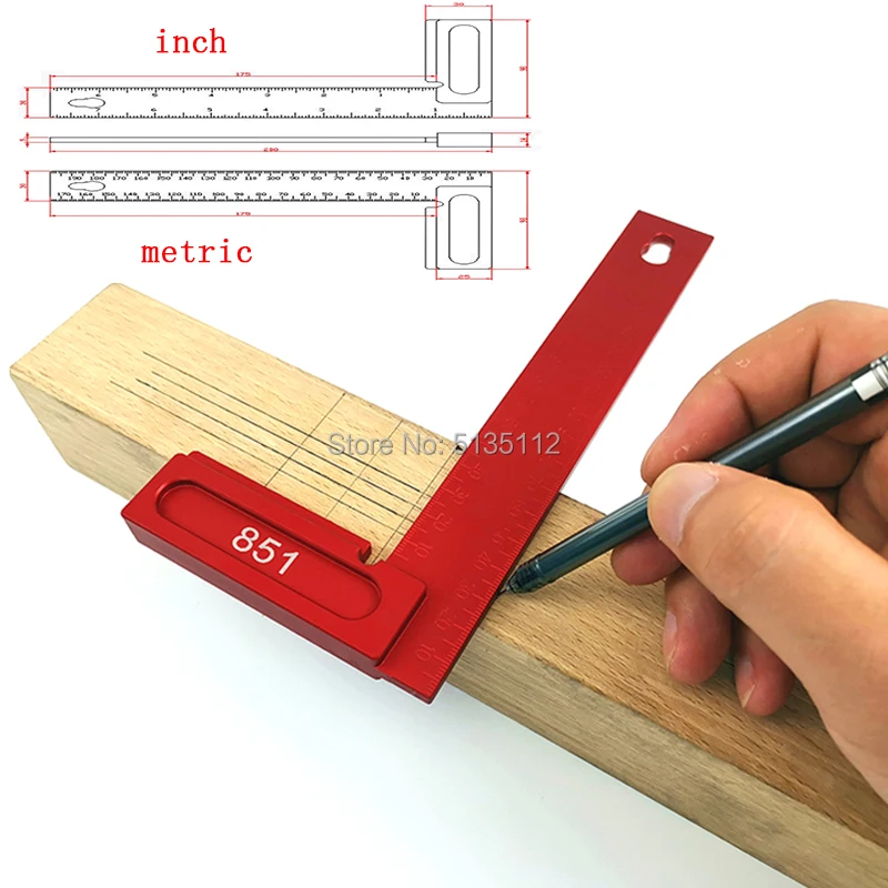 Алюминиевый сплав 90 градусов линейка высота деревообрабатывающий угол