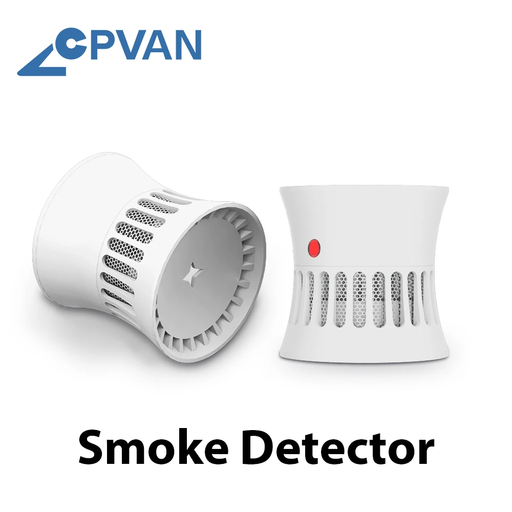 CPVAN-Detector de humo para el hogar, sistema de alarma de seguridad contra incendios, batería de 5 años, 85db, sonido de advertencia
