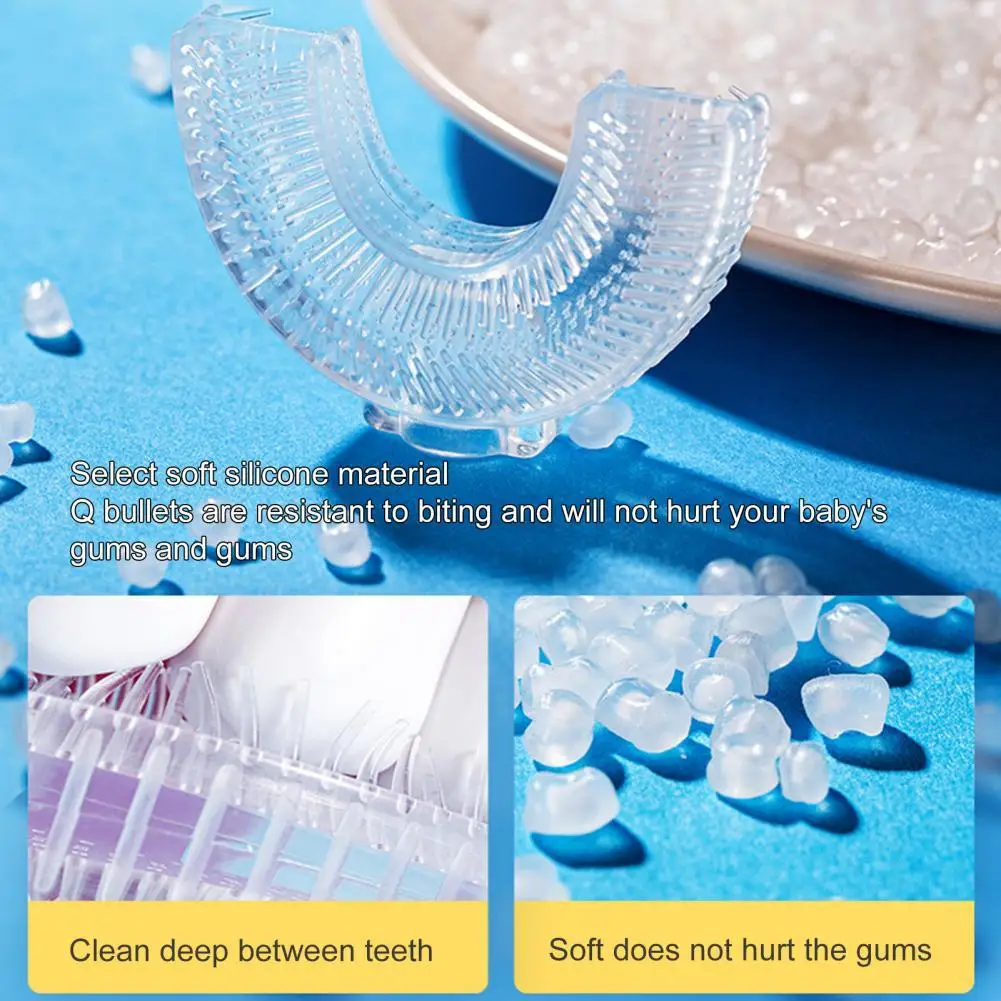 

Fashion 360 Degree Oral Cleaning U Shaped Baby Toothbrush Cartoon Shape Toddler Toothbrush Comfortable Handle for Home