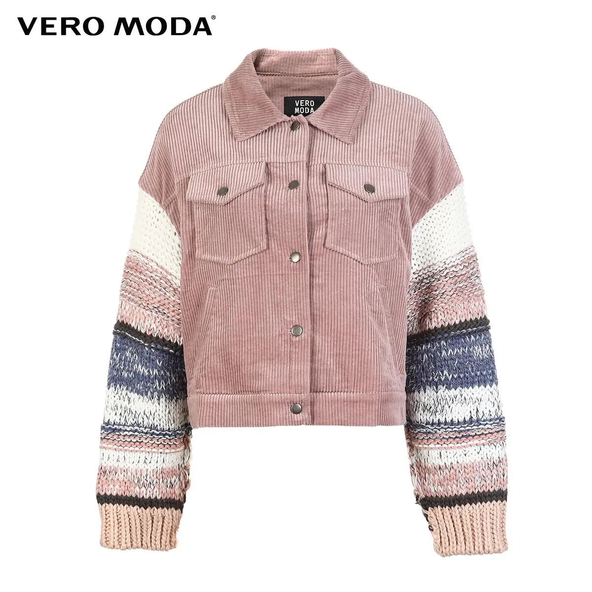 amazing  Vero Moda Women's Street Style Corduroy Knitted Sleeves Spliced Jacket  319117501